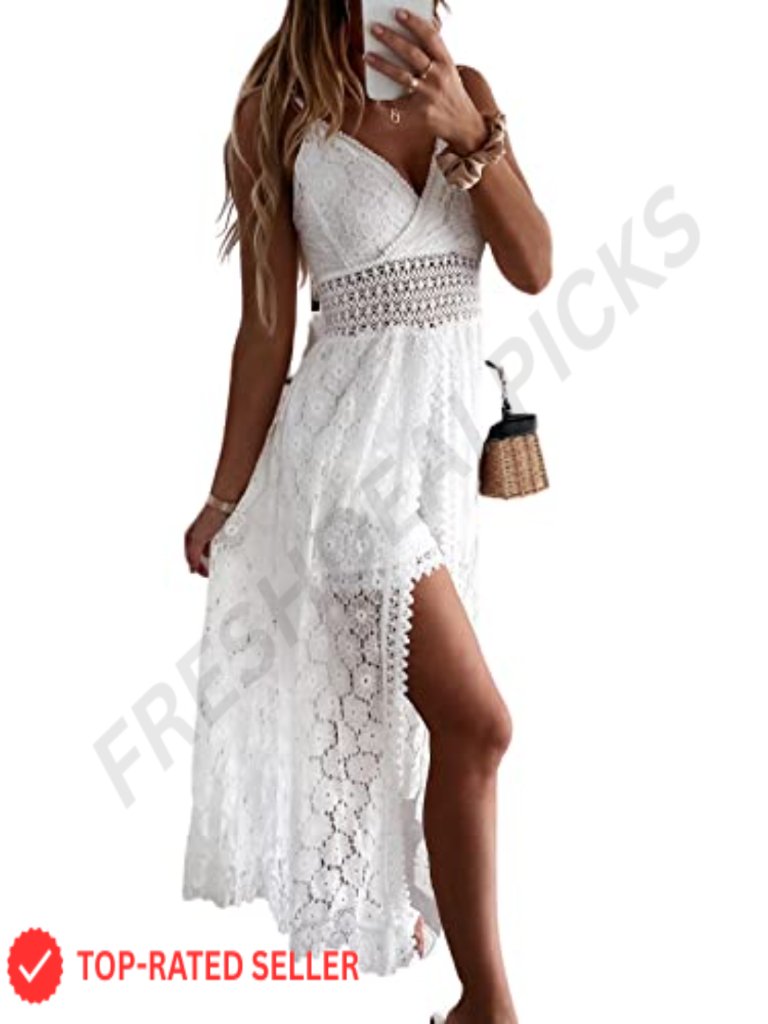 Ruching Smocking Lace Maxi Jumpsuit Summer Sleeveless V Neck